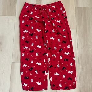 Joyspun Women's Red Scottie Dog Flannel Pajama Pants - Size Large